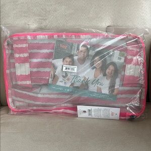 NWT Lug Bossa Nova Packable Duffel in Magenta Stripe